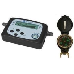 Tecnomat MISURATORE DI SEGNALE SATELLITARE DIGITALE CON BUSSOLA E CAVO COASSIALE