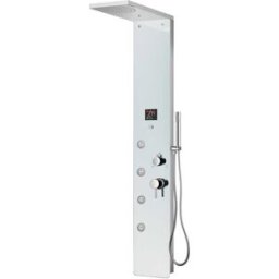 Aquapro COLONNA DOCCIA IDRO ACQUAPRO VIESTE 2.0 IN VETRO TEMPRATO BIANCO 4 GETTI CON MISCELATORE