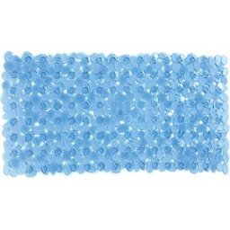 Tecnomat TAPPETO DOCCIA VASCA STONES RETTANGOLARE 36x71 cm ANTISCIVOLO IN VINILE TRASPARENTE CELESTE