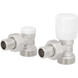 Poletti KIT VALVOLA E DETENTORE 3/8" A SQUADRA KV111 ATTACCO 3/4" EUROKONO TUBO PEX/RAME