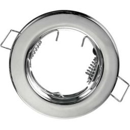 Intec_fan GHIERA A INCASSO REFLEX TONDA COLORE CROMO FISSA PER LAMPADINE GU10 O MR16 Ø 80 mm