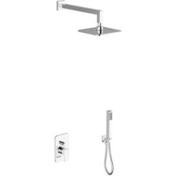 Teorema KIT DOCCIA INCASSO ALASKA CROMO MONOCOMANDO DEVIATORE 2 VIE SOFFIONE 200x200 mm