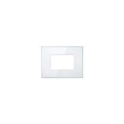 4box PLACCA 3 MODULI COMPATIBILE VIMAR CON SUPPORTI PLANA ARKE EIKON IN METACRILATO BIANCO