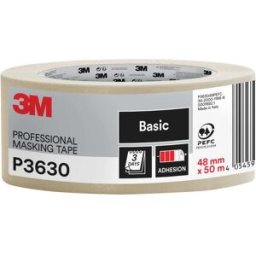 3M NASTRO MASCHERATURA P3630 48mm x 50m BEIGE PER INTERNI IDEALE PER SUPERFICI LISCE