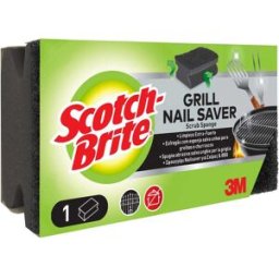 3M SPUGNA SCOTCH BRITE PER BBQ E GRILL ABRASIVA E SALVAUNGHIE NERA 1 PEZZO