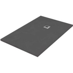 Tecnomat PIATTO DOCCIA ELEGANCE IN MARMORESINA SPATOLATO PIOMBO 80x140 H 2,5 cm PILETTA Ø 90 mm