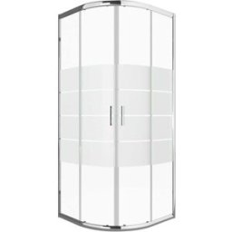 Tecnomat BOX DOCCIA MARINA(78,5x79,5)x(78,5x79,5) 1/4 CERCHIO PROFILI CROMATI VETRO SERIGRAFATO 5mm