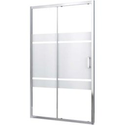 Tecnomat PORTA DOCCIA PLUS SCORREVOLE 117-120cm H190cm VETRO TEMPERATO 6 mm SERIGRAFATO C PROFILI CROMO