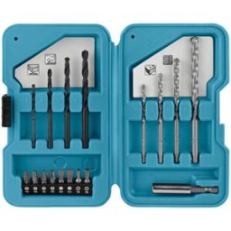 Makita SET 17 PUNTE E INSERTI PER FERRO E MURO CON BIT