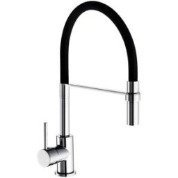 Tecnomat MISCELATORE LAVELLO HELIOS CROMO NERO CON DOCCIA ESTRAIBILE