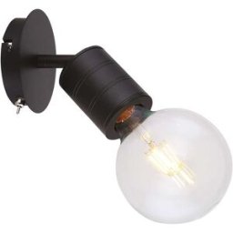 Globo APPLIQUE HERMINE E27 60W IN ALLUMINIO NERO ORIENTABILE LAMPADINA NON INCLUSA