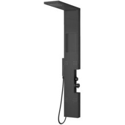 Aquapro COLONNA DOCCIA IDRO ACQUAPRO ISTRIA IN ALLUMINIO NERO 1 GETTO CON MISCELATORE E DEVIATORE