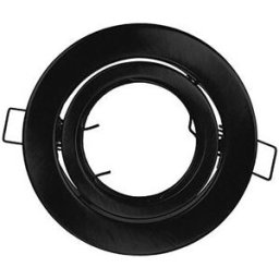 Intec_fan GHIERA A INCASSO REFLEX TONDA COLORE NERO ORIENTABILE 15° PER GU10 O MR16 Ø 80 mm
