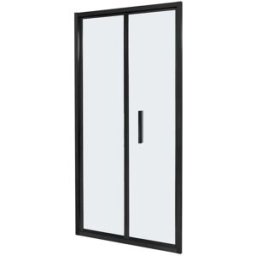 Tecnomat PORTA DOCCIA FENIS PIEGHEVOLE 88-92 cm H190cm VETRO TRASPARENTE 6mm PROFILI METALLO NERO