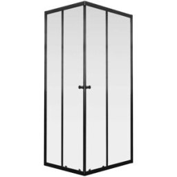 Tecnomat BOX DOCCIA ILDE RETTANGOLARE 70x90 H190cm PROFILI NERI TEMPERATO TRASPARENTE 5 mm