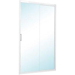 Tecnomat PORTA DOCCIA VITA SCORREVOLE 158-163H195 VETRO TEMPERATO TRASPARENTE 6mm PROFILI BIANCHI