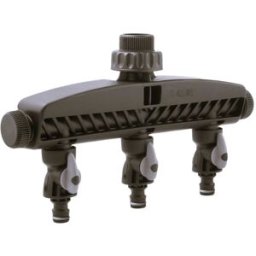 Gf RUBINETTO GIARDINO 3/4''F 3+2 VIE 3 RUBINETTI A SFERA + 2 USCITE IN PLASTICA
