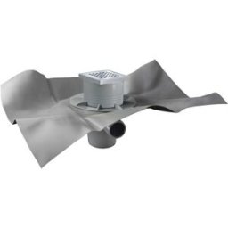 Tea POZZETTO DOCCIA PAVIMENTO GULLY Q GRIGLIA L 110 X 110 mm INOX TELO PVC 1200 x 1200 mm