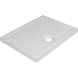 Azzurra PIATTO DOCCIA SERIE TRENDY IN CERAMICA BIANCO 70x90 cm H 6,5 cm PILETTA Ø 90 mm