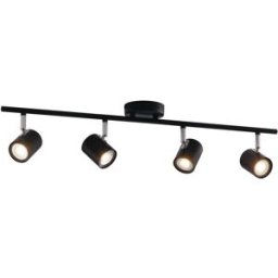 Fan_europe BARRA 4 LUCI ZERO 4xGU10 FINO A 35W LAMPADINE NON INCLUSE 700x150 mm NERO ORIENTABILE