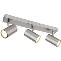 Globo BARRA 3 LUCI ROBBY 3xGU10 35W IN METALLO CROMATO E NICHEL SATINATO 230V