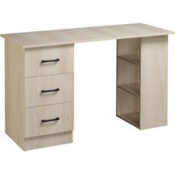 Homcom Scrivania Porta PC con 3 Cassetti e 3 Ripiani, Scrivania per Camera e Ufficio in Legno 120x49x72cm Aosom