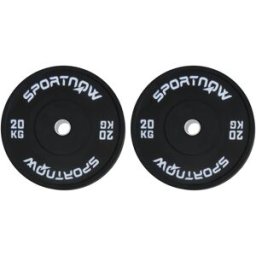 Sportnow Set di 2 Dischi Palestra da 20kg per Bilanciere e Manubri con Attacco Ø5cm, Nero
