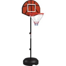 Sportnow Canestro Basket con Bersaglio Freccette 2 in 1, in Acciaio e PE, 38.5x48.5x179 cm, Nero e Marrone Aosom