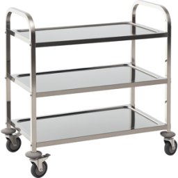 Homcom Carrello da Cucina 3 Ripiani e 4 Ruote con Freni Cuscinetti Anti-Collisione in Acciaio Inossidabile 430 Argento 85x45x90cm Aosom