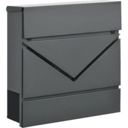 Homcom Cassetta Postale in Acciaio Zincato con Portagiornali e 2 Chiavi di Sicurezza, 37x10.5x37 cm, Grigio Aosom