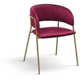 Pazzo Design Sedia Penelope Bordeaux set da 2 sedie in velluto e gambe in metallo