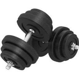 Homcom Set Manubri Palestra 40kg (4x5kg, 4x2.5kg, 4x1.5kg), Pesi Palestra con 12 Dischi da 1.5kg, 2.5kg, 5kg, Փ25mm, per Allenamento a Casa Aosom