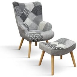 Pazzo Design Poltrona Con Poggiapiedi, Multicolor