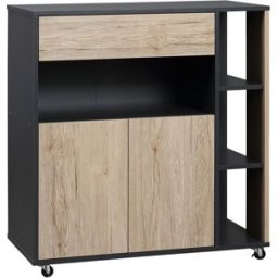 Homcom Armadietto Multiuso su Ruote per Cucina in Legno Compatto e Versatile per Ottimizzare Spazio e Organizzazione in Cucina 80x39x86.5 cm Aosom