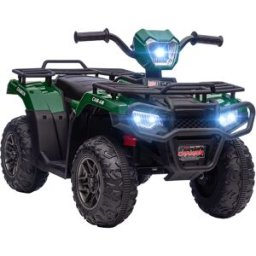 Homcom Quad per Bambini 3-6 Anni con 3 Luci LED, Velocità max 4km/h e 50 Minuti max di Carica, 88x45x50 cm Aosom