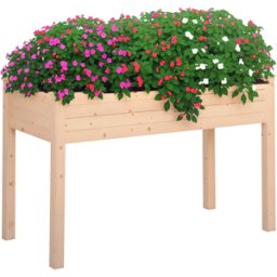 Outsunny Orto Urbano Pensile Tavolo Porta Piante con Fodera in Tessuto per Giardino 122.5x56.5x76cm legno Aosom