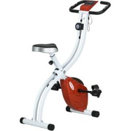 Sportnow Cyclette Magnetica Pieghevole con 8 Livelli di Resistenza e Seduta Regolabile in Acciaio Resistente Rosso Aosom