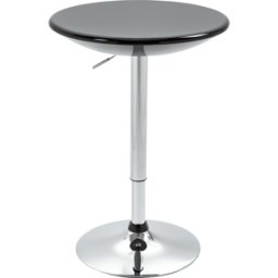 Homcom Tavolo Rotondo da Bar Nero, con Piano Girevole, Altezza Regolabile, Base in Acciaio, Φ61x76-97cm, Design Moderno e Funzionale Aosom