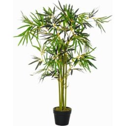 Outsunny Bambù Artificiale in Vaso, Pianta Finta Elegante per Decorazione Interno/Esterno, 120cm - Verde Aosom