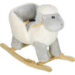 Aiyaplay Cavallo a Dondolo per Bambini 1-3 Anni a Forma di Pecorella con Suoni e Rivestimento Morbido, Grigio