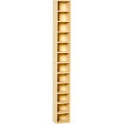 Homcom Mobile Libreria Porta CD a 12 Ripiani per 204 CD, in MDF e Truciolato, 21x20x175 cm, color Legno