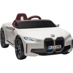 Homcom Macchina Elettrica per Bambini 3-8 Anni con Licenza BMW con Telecomando, Clacson e Fari, 115x67x45 cm, Bianca Aosom