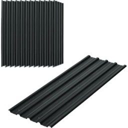 Outsunny Set 12 Pannelli di Ricambio 129x45 cm per Casette da Giardino in Acciaio Zincato Grigio Scuro Aosom