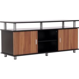 Homcom Mobile Porta TV Fino a 50'' con Armadietti e Ripiani, Mobiletto per Salotto e Soggiorno in Legno e Alluminio, 120x40x52.2cm Aosom