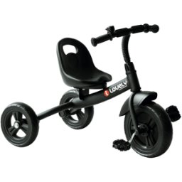 Homcom Triciclo in Metallo con Campanello, Parafango, Ruota Speciale, Bicicletta con Seggiolino Nero Aosom
