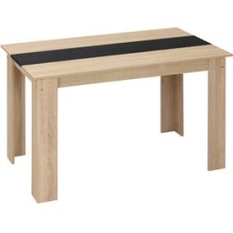 Homcom Tavolo da Pranzo Moderno in Legno per 4-6 Persone, 120x69x75cm, Colore Nero e Legno