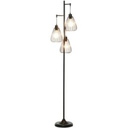 Homcom Lampada da Terra Design Vintage Industriale in Metallo Nero, Lampada a Piantana Moderna Diametro 35 x 170cm Aosom