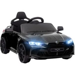 Aiyaplay Macchina Elettrica per Bambini a Licenza BMW M4 con Telecomando, Clacson e Fari, 108x69.5x51 cm, Nera
