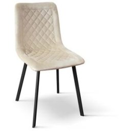 Pazzo Design Sedia Arianna set da 4 sedie beige in velluto e gambe in metallo