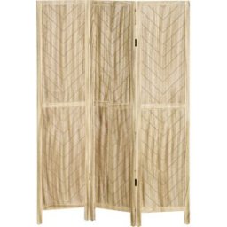 Homcom Paravento da Interno Pieghevole a 3 Ante a Spina di Pesce in Legno, 120x1.6x170 cm